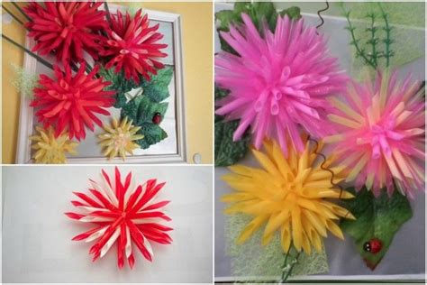 How To Make Beautiful Flowers Using Plastic Drinking Straws Straw