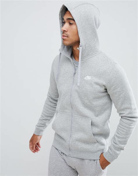 Nike Cotton Zip Up Hoodie With Futura Logo In Grey Grey For Men Lyst