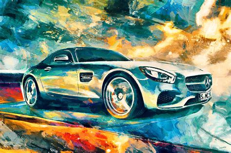 Mercedes AMG GT Digital Art By Sampad Art Pixels