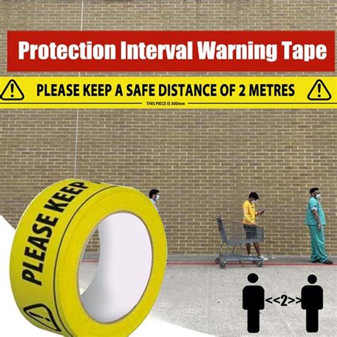 Keep 2 Metres Distance Warning Tape Floor Marking Social Distancing