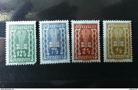Rare 12 127 1212 12 Kronen Austria 1922 Set Lot Stamp Timbre