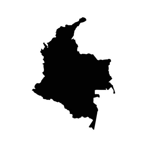 República Colombia Mapa Vectorial Silueta Aislada Sobre Fondo Blanco