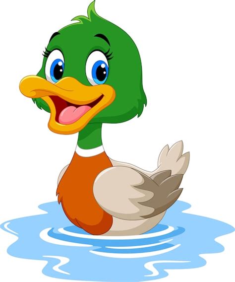 Imagenes Animadas De Patos Cute Pato De Dibujos Animados Vector Premium