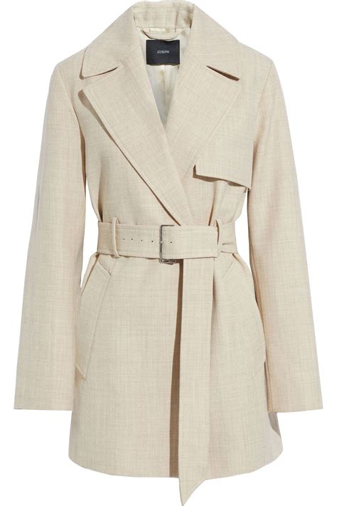 Beige Belted Wool Twill Trench Coat Sale Up To 70 Off The Outnet