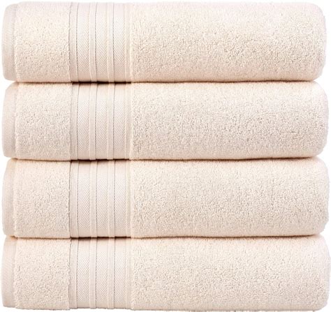 Hammam Linen Bath Towels 4 Piece Set Sea Salt Soft Fluffy Absorbent