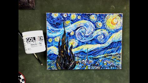 Step By Step Van Goghs Starry Night Using Impasto Acrylic Mediums