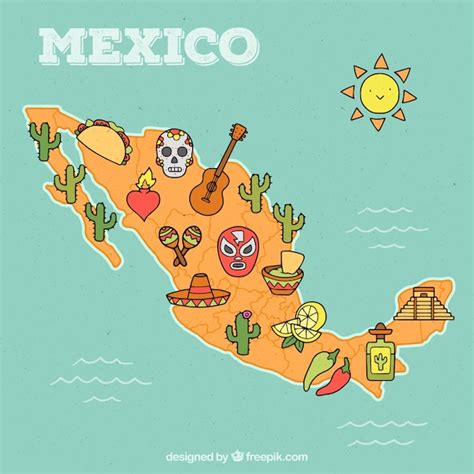 Hand Drawn Mexico Map Vector Free Download