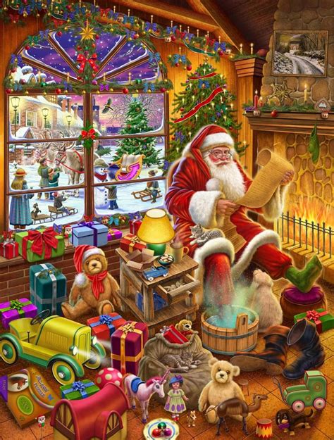 Santas Christmas List 1000 Piece Jigsaw Puzzle By Rudolf Farkas