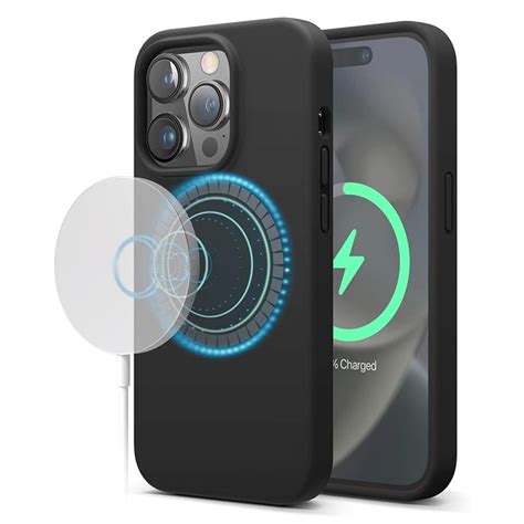 Iphone 15 Pro Max Saii Premium Magsafe Liquid Silicone Case Black