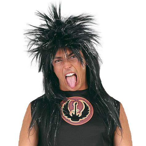 adult 80s glam punk rocker spike mullet wig fancy dress accessory new ebay