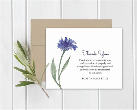 Funeral Acknowledgement Card Template Sympathy Thank You Note Funeral