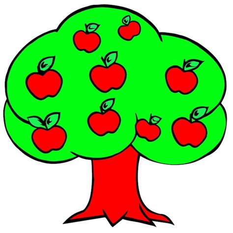Premium Vector Apple Tree With Ripe Fruits Vector Illustration