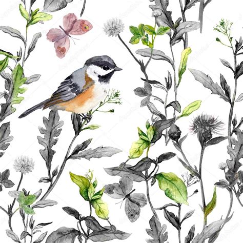 read more… all patterns come with complete instructions for stumpwork and surface embroidery. Meadow flowers, bird, butterflies. Seamless floral pattern ...