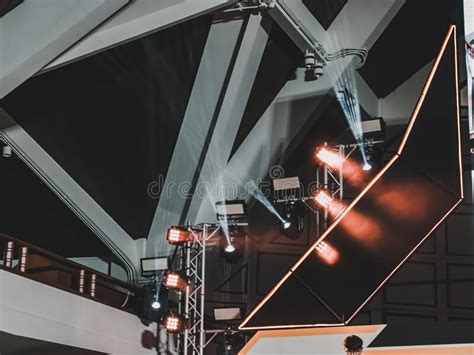 Close Up Of Orange Stage Spotlight At An E Sport Competition Event