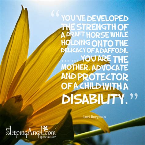 Mother Of A Child With A Disability Quote Sleeping Angel