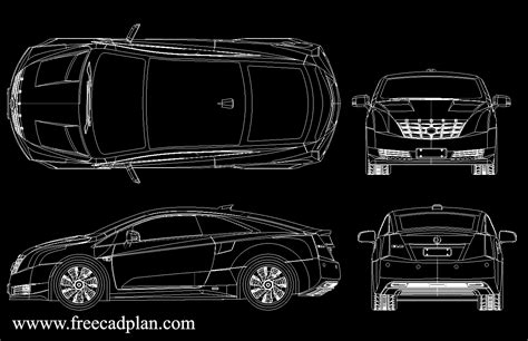 Cadillac Elr Car Block Cad Dwg Gambar Autocad Free Cad Plan