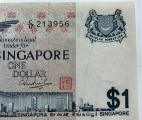 Error Singapore Bird 1 Dollar Banknotes Currency 2 Run Unc Extra Print