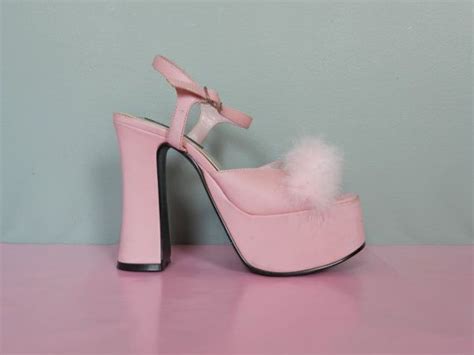 90s Clueless Shoes Fuzzy Platform Heels Peep Toe By Themall 3000