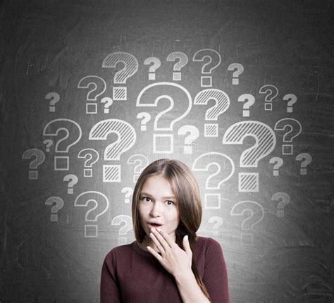 Surprised Girl And Question Marks Stock Photo Image Of Face Looking