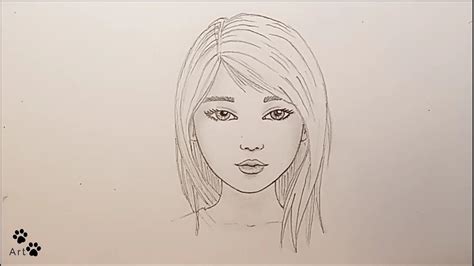 How To Draw A Girl Step By Step Pencil Sketch Drawing Kako Nacrtati