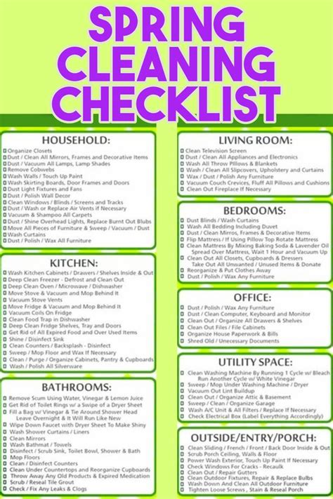 Deep Cleaning House Checklist Free Printable Deep Clean Pdf Spring