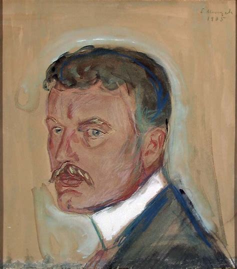 Self Portrait With Moustache And Starched Collar Edvard Munch