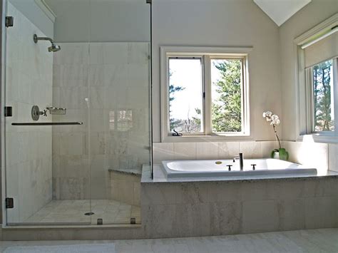 To add a shower, it seems that the biggest effort will be the walls. Built in tub next to shower with knee high wall in between ...