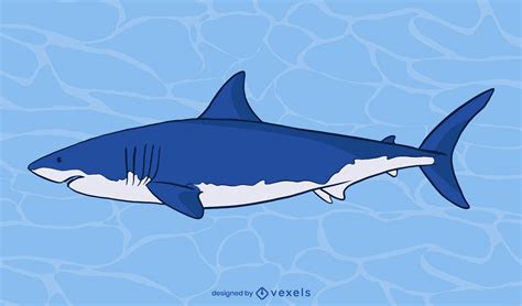 Great White Shark Side Illustration Design Vector Download