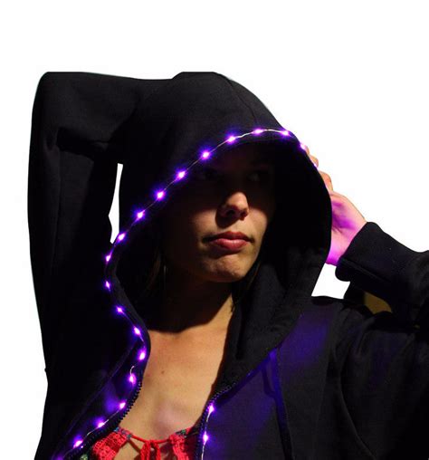 8 Mode Led Hoodie Light Up Glow Hoodie With Built In Headphones