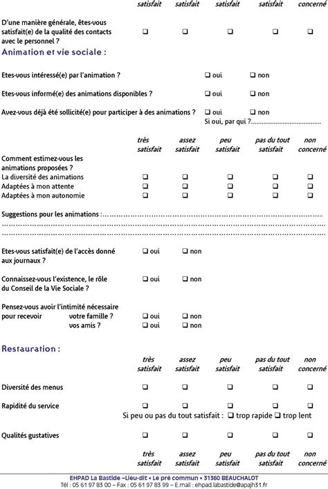 8 Photos Questionnaire Satisfaction Animation Maison De Retraite And