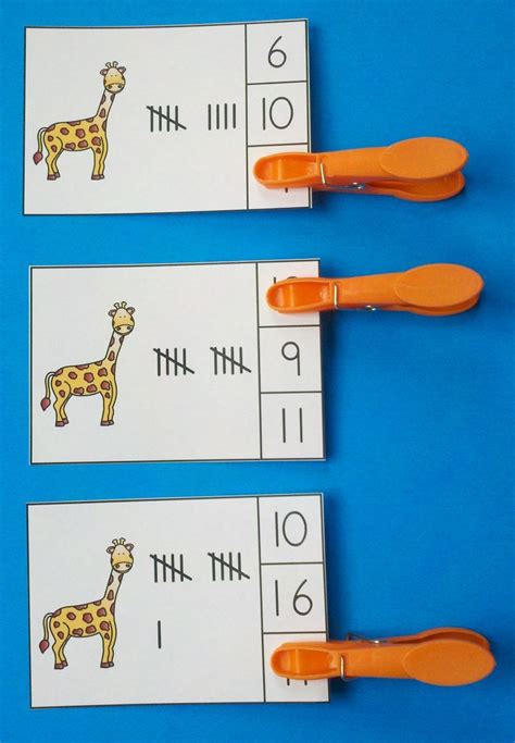 Zoo Animals Numerals To 20 Clip Cards Kindergarten Activities Little