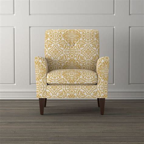 Handy Living Alex Gold Damask Upholstered Arm Chair On Sale