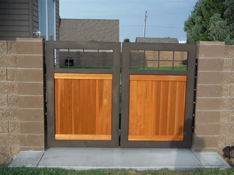 Outdoor Metal Frame Gate With Wood Wooden Gates Driveway Wood Gate
