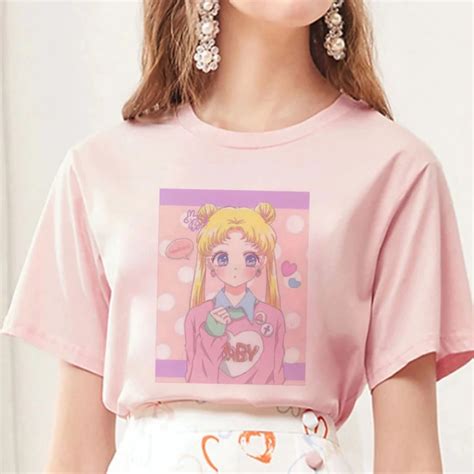 Anime T Shirt Sailor Moon Harajuku Japanese Outfits T Shirts For