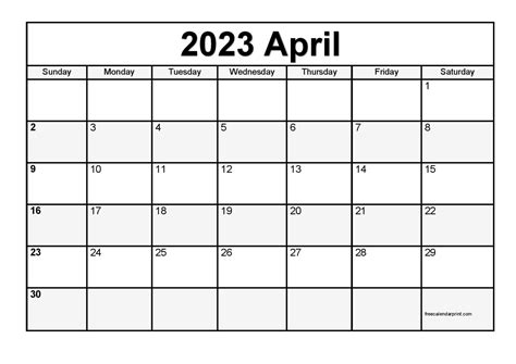 April 2023 Calendar Printable Pdf Blank Free Templates