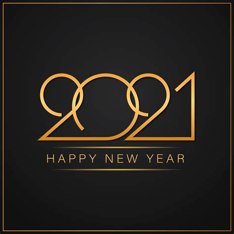 Happy New 2021 Year Elegant Gold Text With Light 1483107 Vector Art At