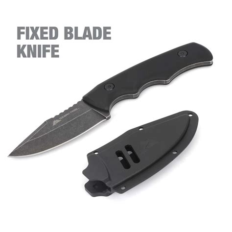 ozark trail 7 stonewash fixed blade knife with protective sheath black model 8607