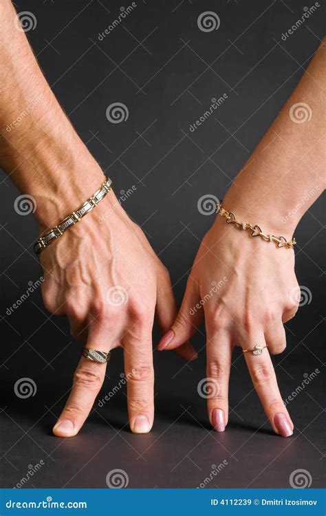 Human Hands With Jewelry Stock Image Image Of Parts Black 4112239