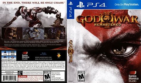 God Of War Iii Remastered Ps4 Replacement Box Art Case Insert Cover