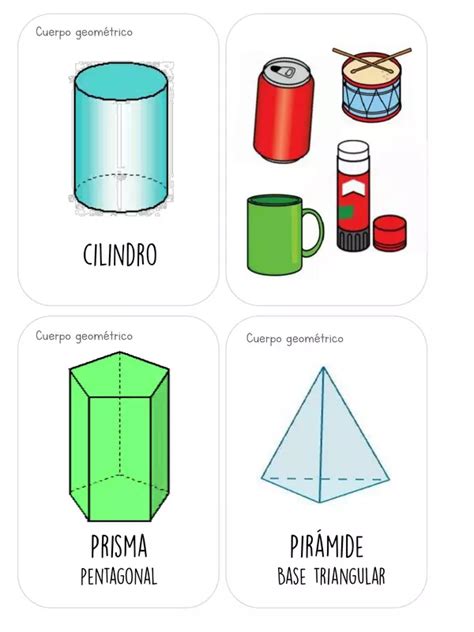 Tarjetas Cuerpos Geométricos Profesocial