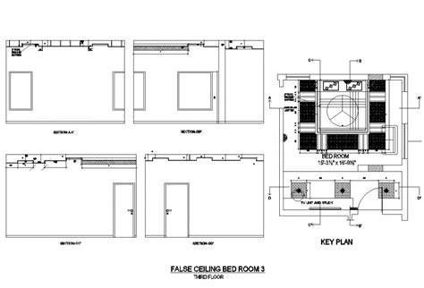 Check spelling or type a new query. False ceiling bed room plan and section detail dwg file ...