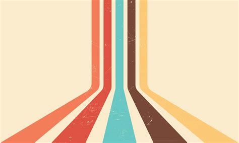 70s Retro Perspective Lines Background Vintage Colourful Stripes