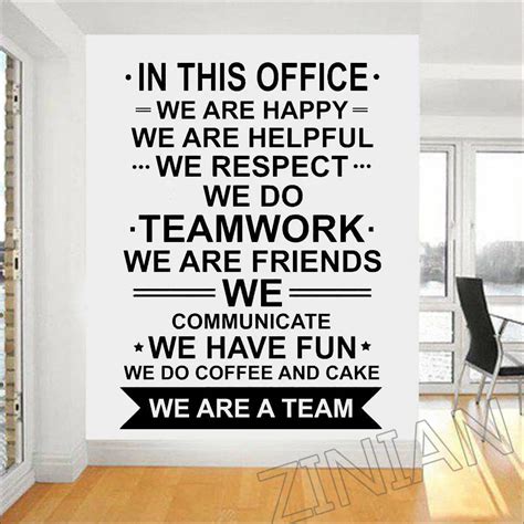 In This Office Wall Decal Poster We Are Team Quote Work Inspirational