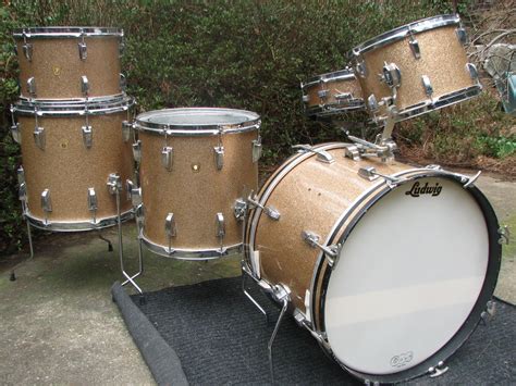 Ludwig Champagne Sparkle Downbeat Kit In Champagne Sparkle Vintage