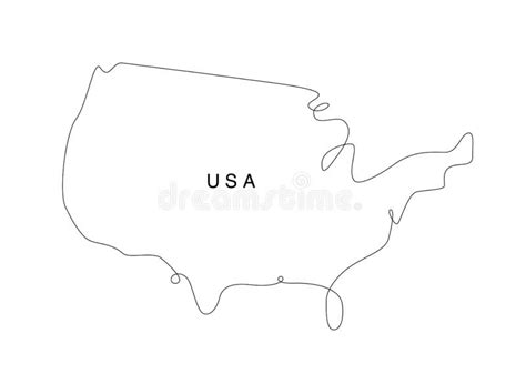 Line Art North America Map Continuous Line Continent Map Vector