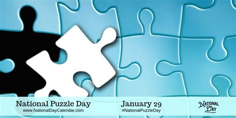 National Puzzle Day January 29 National Calendar January 29