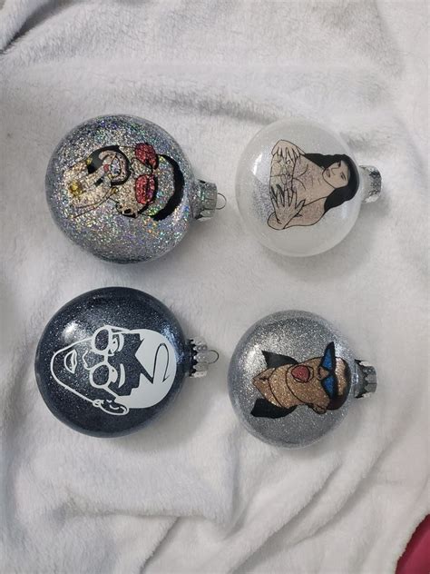 Bad Bunny Ornaments Bad Bunny Glitter Ornaments Yhlqmdlg Etsy Glitter Ornaments Ornaments