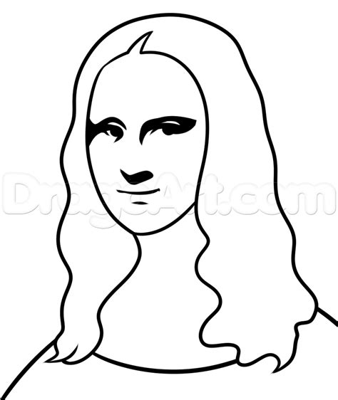 How To Draw The Mona Lisa For Kids Step By Step People