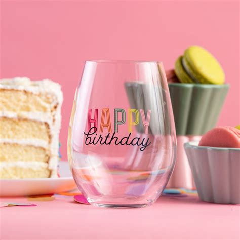 Happy Birthday Wine Glass By Totalee T