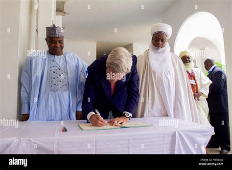 U S Secretary Of State John Kerry Watched By Sultan Muhammadu Sa’ad Abubakar And Governor Of